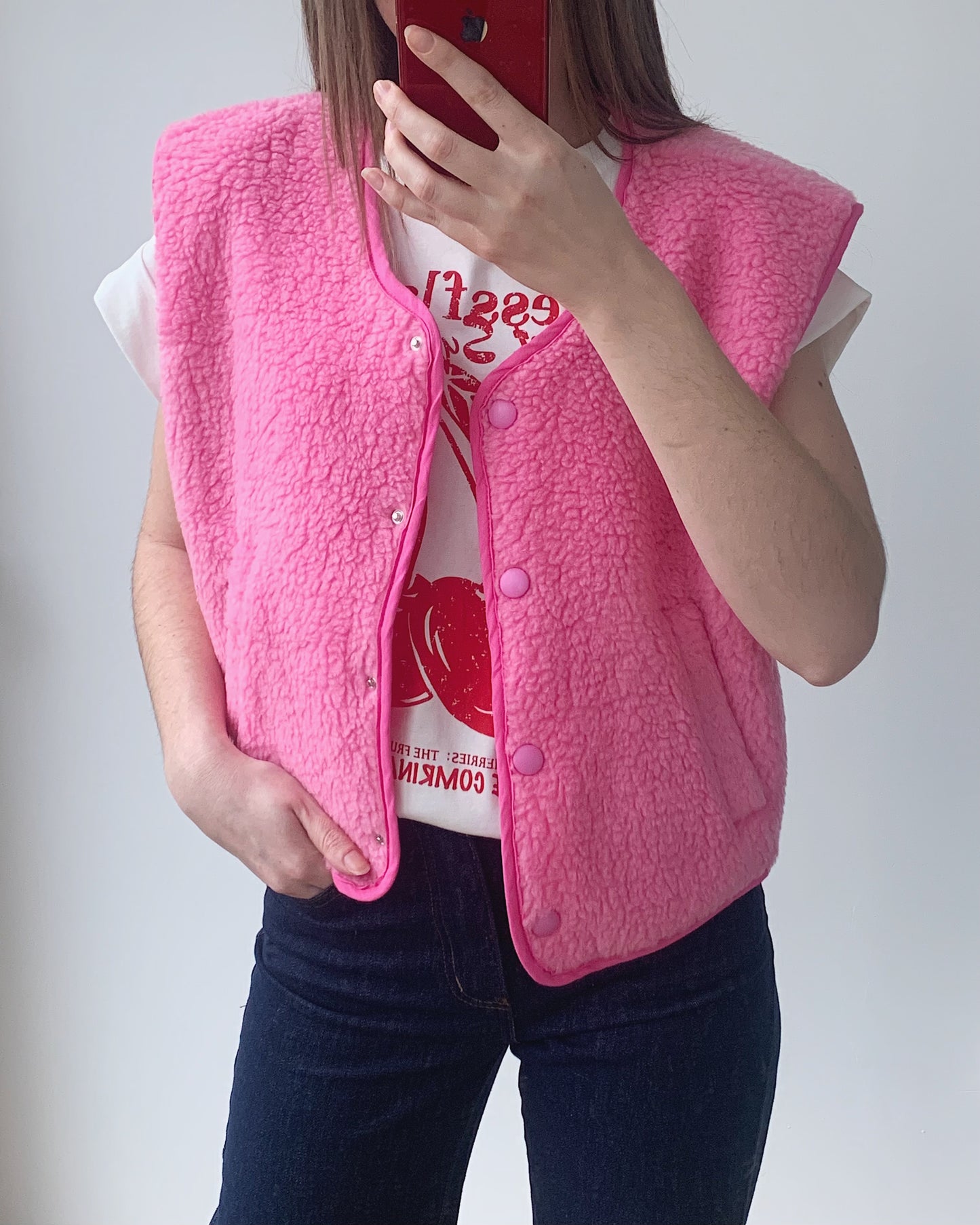 Gilet TEDDY rose