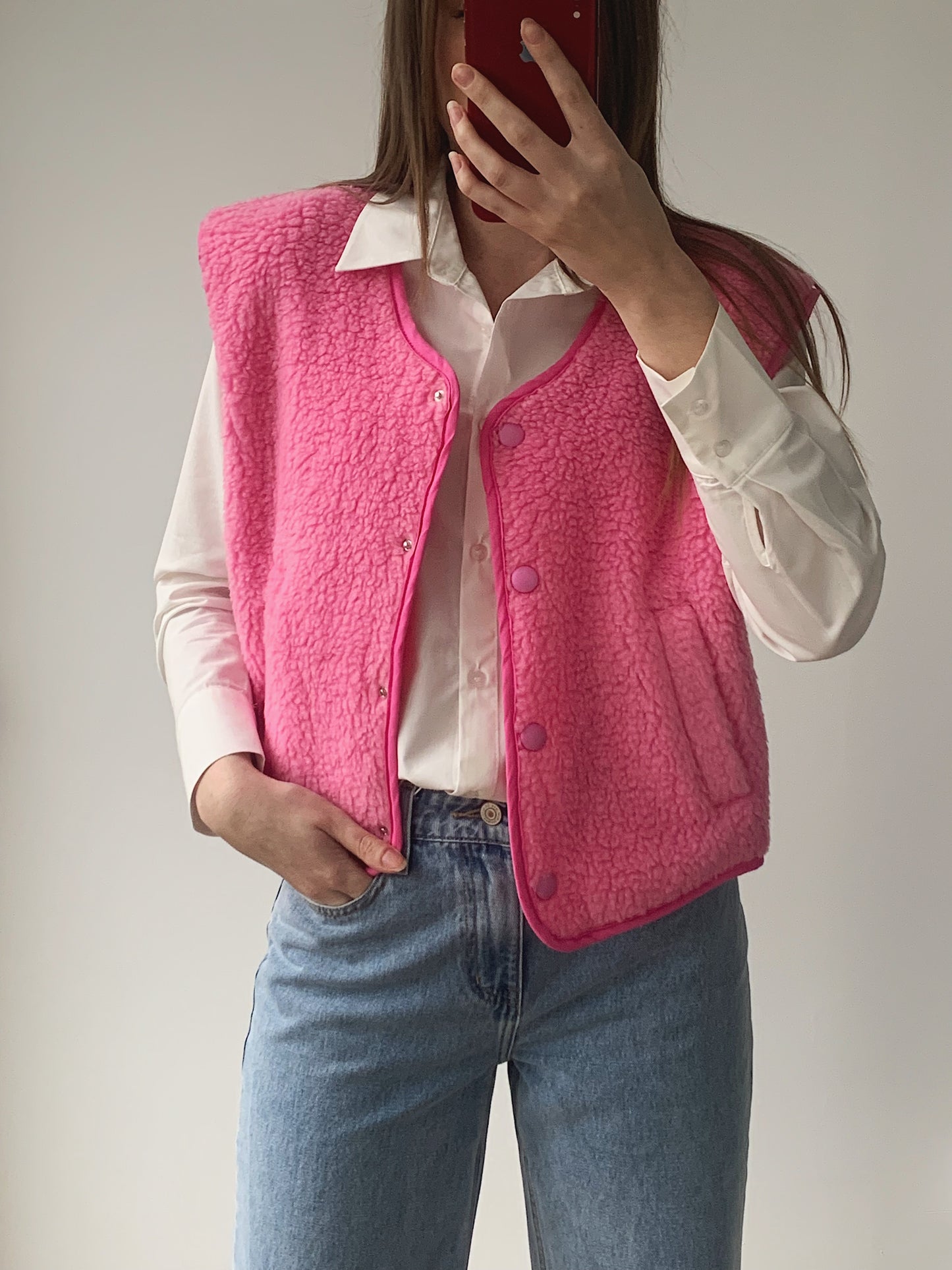 Gilet TEDDY rose